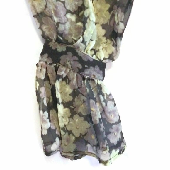 Diab'less Vintage Maxi Dress Floral Print Long Dress Green/Black Size 1 - Picture 7 of 12